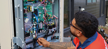 Air conditioning servicing on a ducted system