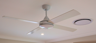 Modern ceiling fan installation